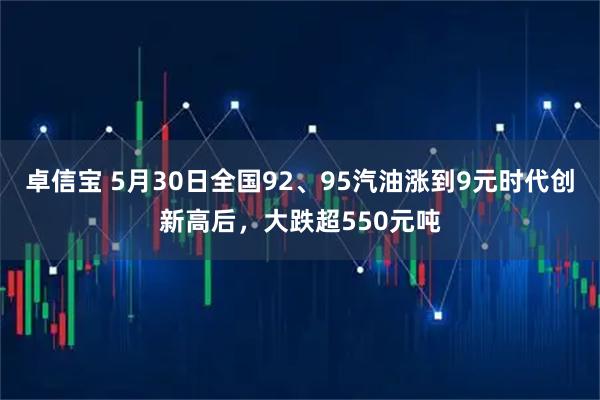 卓信宝 5月30日全国92、95汽油涨到9元时代创新高后，大跌超550元吨